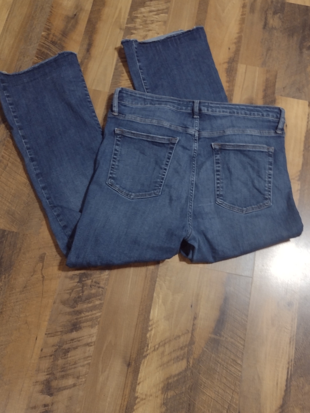 Frame Aspire Raw Hem Women's Dark Blue Stretch Bootcut Jeans Size 31 - Picture 5 of 13